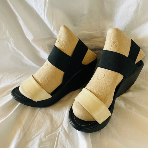 Rita C Vera Pelle Italian Two Toned Wedge Sandal Size 6 (Eur 37) - Picture 5 of 10